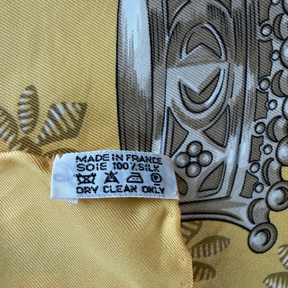 Hermes Yellow and Gray Etriers Silk Scarf - Picture 8 of 8